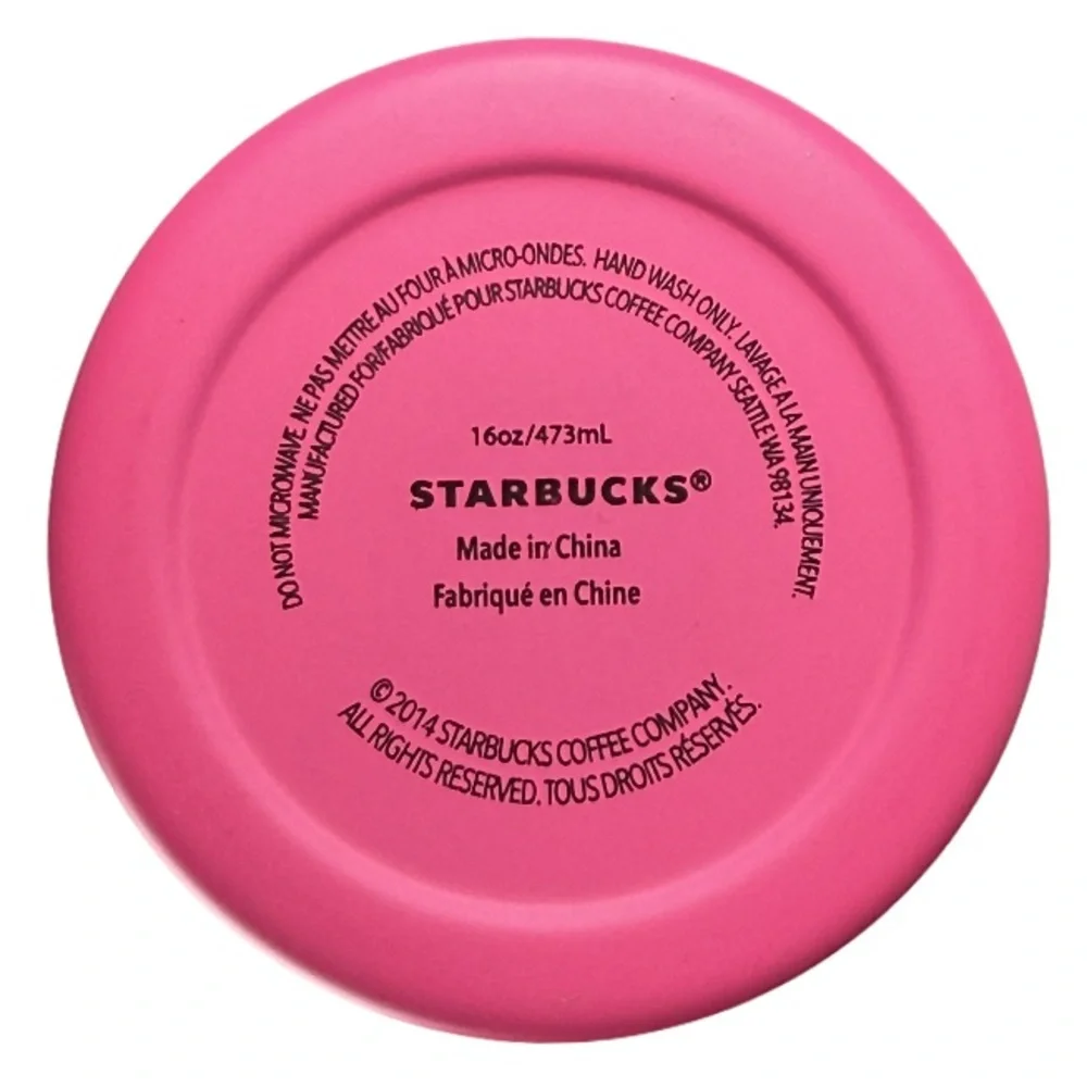 STARBUCKS | 2014 Matte Hot Barbie Pink Stainless Steel Tumbler Straw New Rare